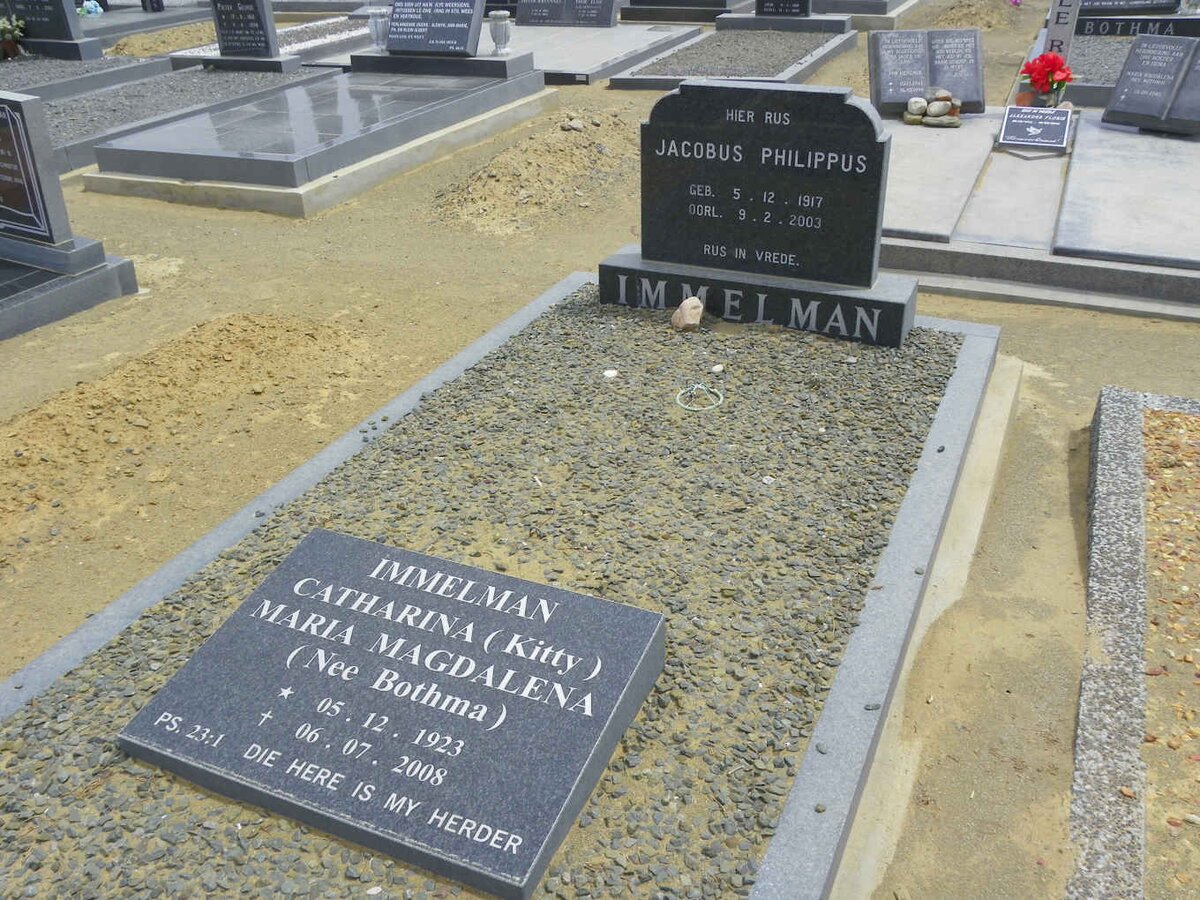 IMMELMAN Jacobus Philippus 1917-2003 &amp; Catharina Maria Magdalena BOTHMA 1923-2008