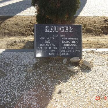 KRUGER Jan Johannes 1915-1991 &amp; Dorothea Johanna 1912-1996