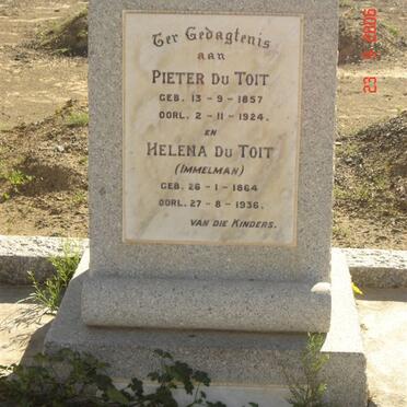 TOIT Pieter, du 1857-1924 &amp; Helena IMMELMAN 1864-1936