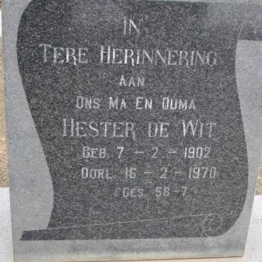 WIT Hester, de 1902-1970