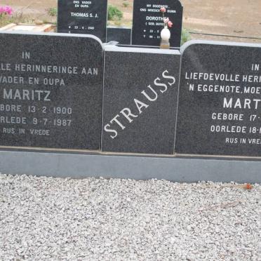 STRAUSS Maritz 1900-1987 &amp; Martha 1914-1981