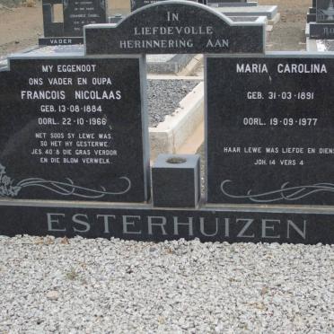 ESTERHUIZEN Francois Nicolaas 1884-1966 &amp; Maria Carolina 1891-1977