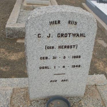 GROTWAHL C.J. nee HERBST 1866-1949