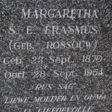 ERASMUS Margaretha S.E. nee ROSSOUW 1870-1954