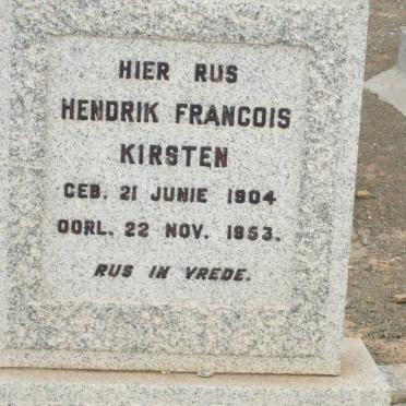 KIRSTEN Hendrik Francois 1904-1953