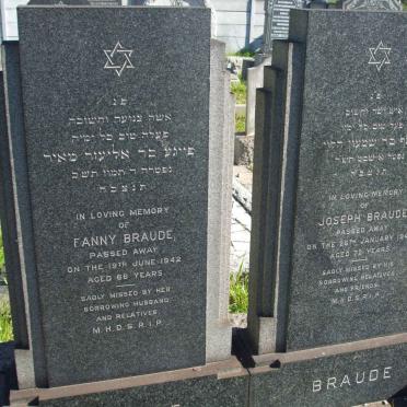BRAUDE Joseph -1944 &amp; Fanny -1942 