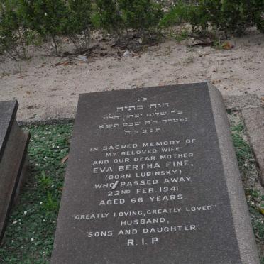 FINE Eva Bertha nee LUBINSKY -1941