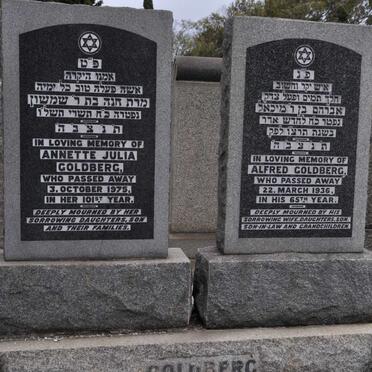 GOLDBERG Alfred -1936 &amp; Annette Julia -1975