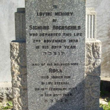 HOCHSCHILD Sigmund  -1938 &amp; Rosa  -1953