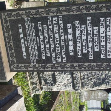 JACOBSON Yetta  -1950 