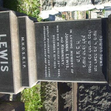 LEWIS Johanna nee KOMINSKY  -1925