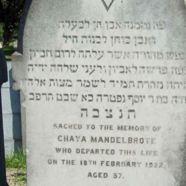 MANDELBROTE Chaya  -1922 