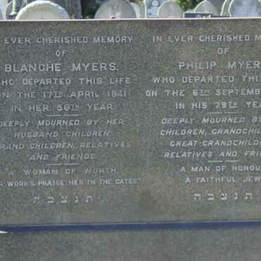 MYERS Philip -1952 &amp; Blanche -1941