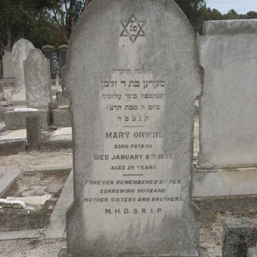 ORWIN Mary nee POTASH -1937