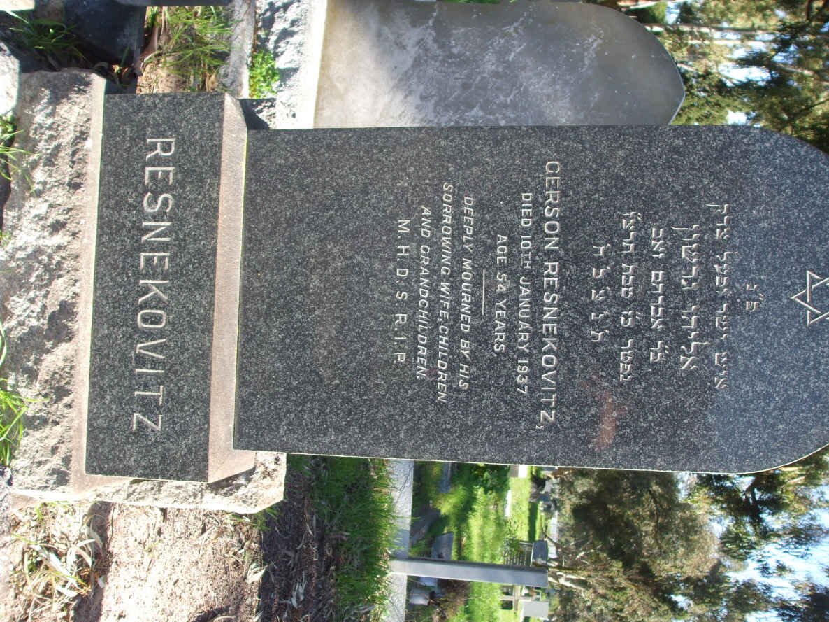 RESNEKOVITZ Gerson  -1937 