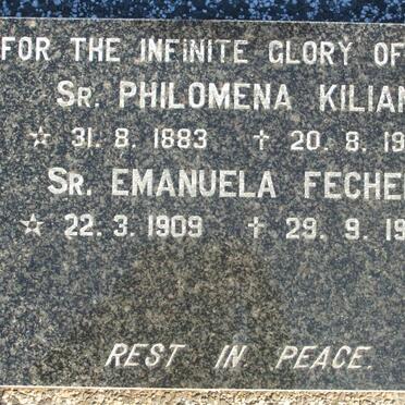 KILIAN Philomena 1883-1968 :: FECHER Emanuela 1909-1994