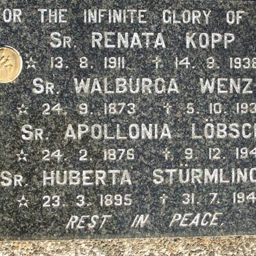 KOPP Renata 1911-1938 :: WENZ Walburga 1873-1939 :: LOBSCH Appolonia 1876-1943 :: STURMLINGER Huberta 1895-1944