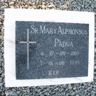 PARDUA Mary Alphonsus 1919-1999