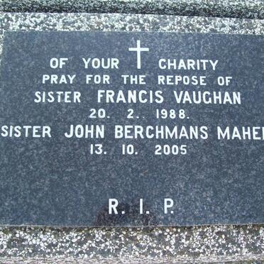 VAUGHAN Francis -1988 :: MAHER John Berchmans -2005