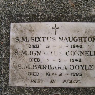 NAUGHTON Sixtus-1940 ::  CONNELL Ignatius-1942 :: DOYLE Barbara -1985