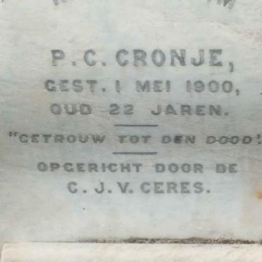 CRONJE P.C. -1900