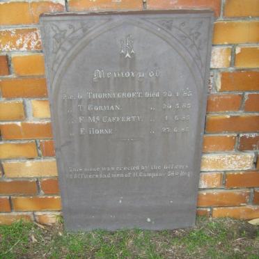 GORMAN T. -1885 :: McCAFFERTY F. -1885 :: HORNE E. -1885 :: THORNYCROFT G. -1885