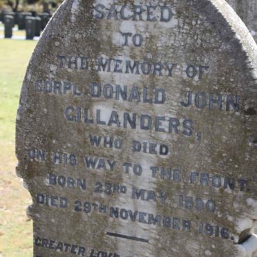 GILLANDERS Donald John 1890-1916
