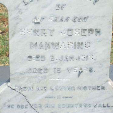 MANWARING Henry Joseph -1918