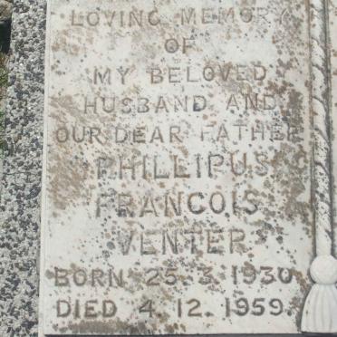 VENTER Phillipus Francois 1930-1959
