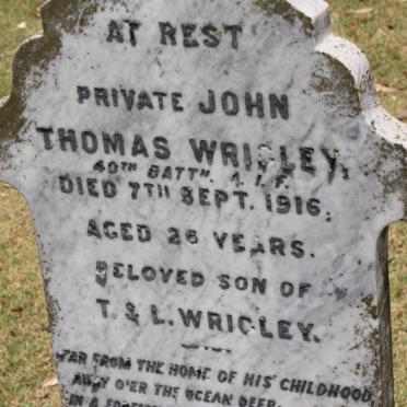 WRIGLEY John Thomas -1916