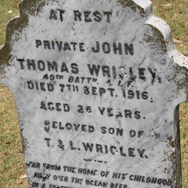 WRIGLEY John Thomas -1916