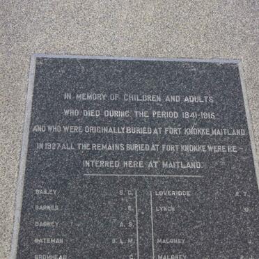 06. Monument to those who died 1841-1915 &amp; were buried at Fort Knokke