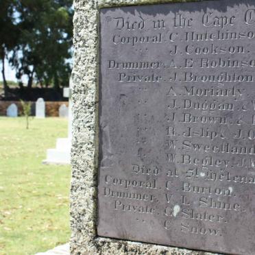 02. Monument of Soldiers who died in the Cape Colony &amp; St. Helena 1867-?