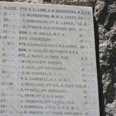 9. Monument to all soldiers who died of wounds &amp; disease 1899-1902: list of names_7