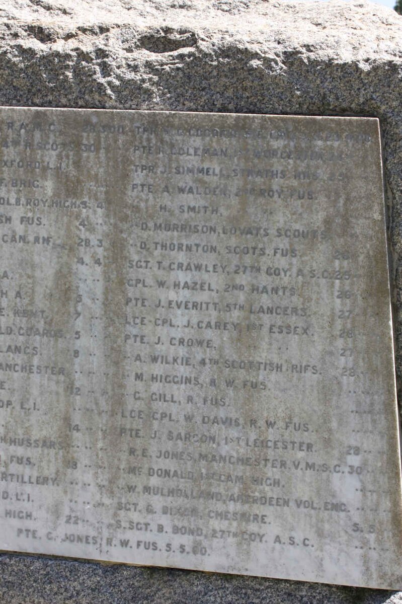 5. Monument to all soldiers who died of wounds &amp; disease 1899-1902: list of names_3