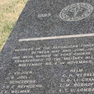 2. Republican Forces who were buried in Fort Knokke Cemetery1900 &amp; re-interred in 1927