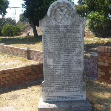 04. Presbyterian Soldiers who died in the Military Hospitals Wynberg from sickness or wounds during the SA War 1899-1902