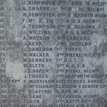 3. Presbyterian Soldiers who died in the Military Hospitals Wynberg 1899-1902