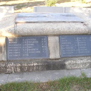 Memorial: Anglo-Boer War: Republican Burghers who died