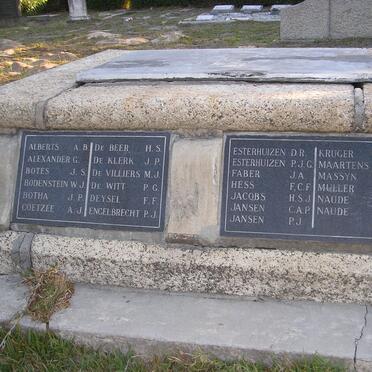 ABW Transvaal and OFS Burghers who died in the Groenpunt Concentration Camp 2