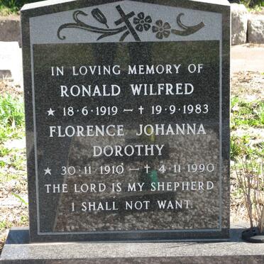 ? Ronald Wilfred 1919-1983 &amp; Florence Johanna Dorothy 1910-1990