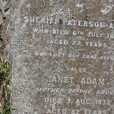 ADAM Sheriff Paterson -1896 :: ADAM Janet -1932