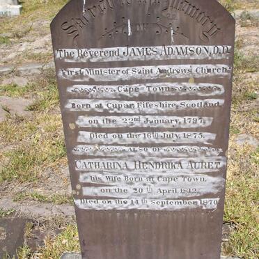 ADAMSON James 1797-1875 &amp; Catharina Hendrika AURET 1812-1870