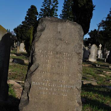 ADAMS John Samuel -1908 &amp; Martha Cecelia 1846-1935