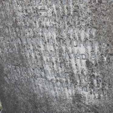 LEONARD Elizabeth S. -1935 :: ARENDSE America Charles -1945