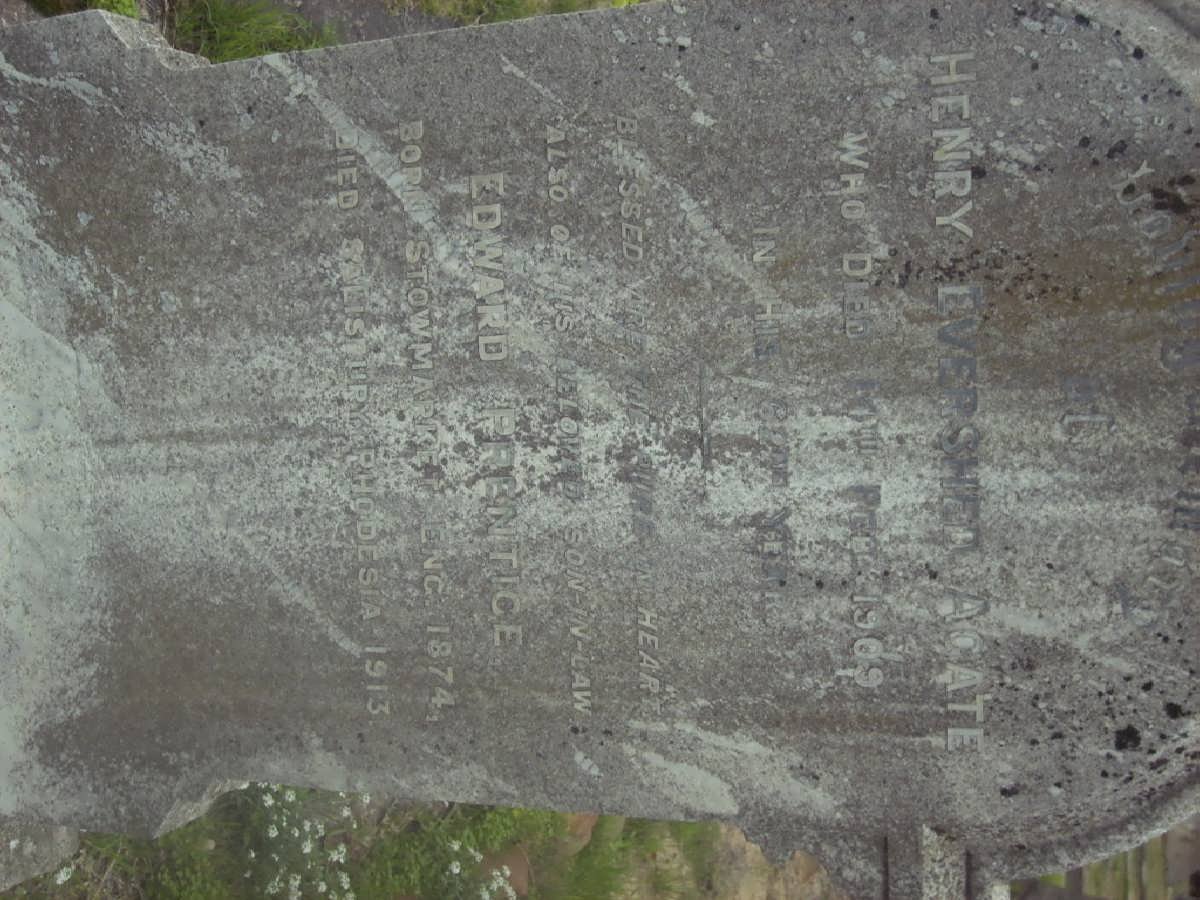 AGATE Henry Evershen -1909 :: PRENTICE Edward 1874-1913