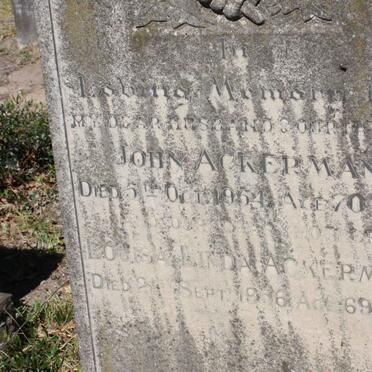 ACKERMAN John -1954 &amp; Louisa Linda -1956