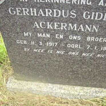 ACKERMANN Gerhardus Gideon 1917-1975