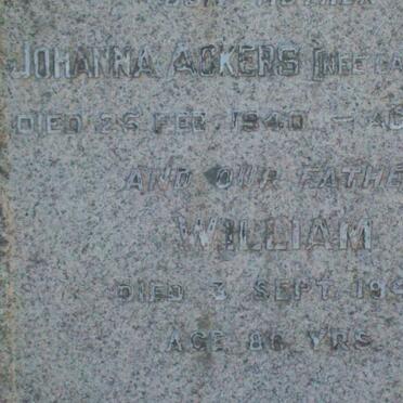 ACKERS William -1946 &amp; Johanna LANGEVELDT -1940