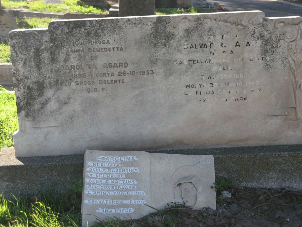 ASARO Salvatore 1881-1960 &amp; Carolina 1892-1953